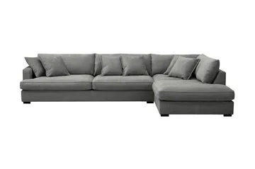 Rossita Lyx 4-sits Extra djup Soffa med Schäslong Höger - Grå Chenille - Möbler - Soffa - Divansoffa & schäslongsoffa - 4 sits soffa med divan