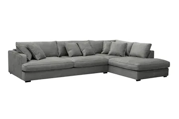 Rossita Lyx 4-sits Extra djup Soffa med Schäslong Höger - Grå Chenille - Möbler - Soffa - Divansoffa & schäslongsoffa - 4 sits soffa med divan