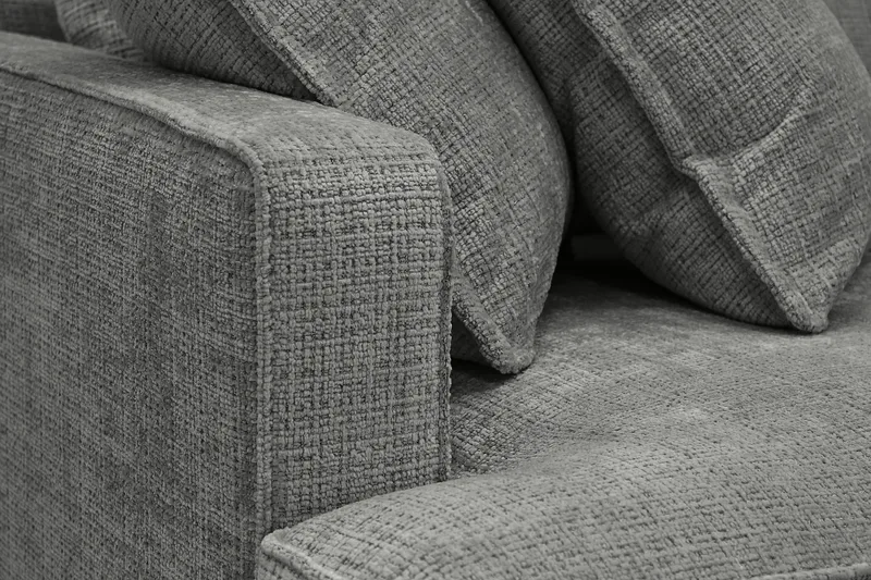 Rossita Lyx 4-sits Extra djup Soffa med Schäslong Höger - Grå Chenille - Möbler - Soffa - Divansoffa & schäslongsoffa - 4 sits soffa med divan