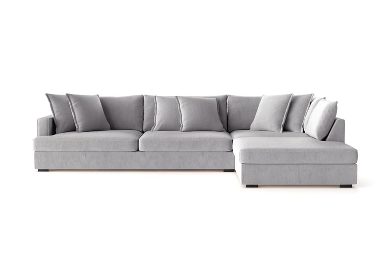 Rossita Lyx 4-sits Extra djup Soffa med Schäslong Höger - Grå Chenille - Möbler - Soffa - Divansoffa & schäslongsoffa - 4 sits soffa med divan