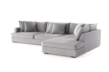 Rossita Lyx 4-sits Extra djup Soffa med Schäslong Höger - Grå Chenille - Möbler - Soffa - Divansoffa & schäslongsoffa - 4 sits soffa med divan