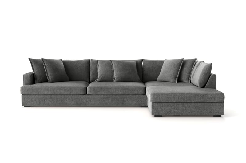 Rossita Lyx 4-sits Extra djup Soffa med Schäslong Höger, Grå Chenille