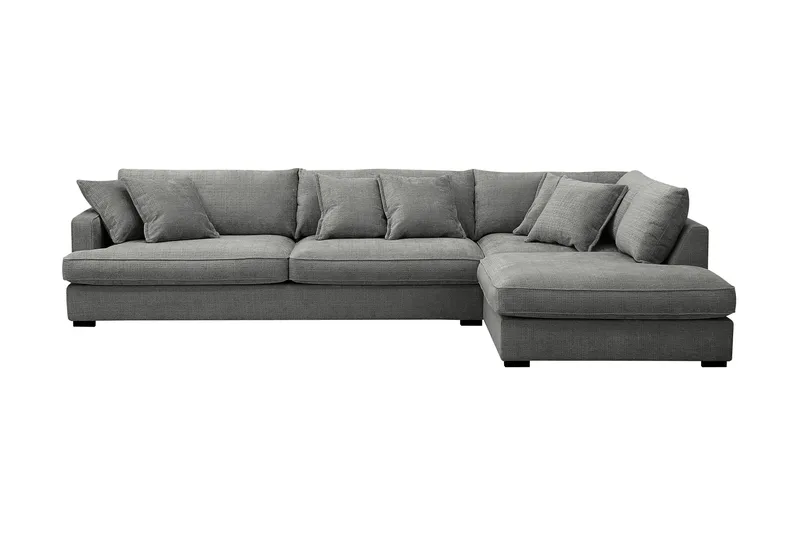 Rossita Lyx 4-sits Extra djup Soffa med Schäslong Höger, Grå Chenille