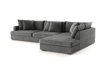 Rossita Lyx 4-sits Extra djup Soffa med Schäslong Höger - Grå Chenille - Möbler - Soffa - Divansoffa & schäslongsoffa - 4 sits soffa med divan