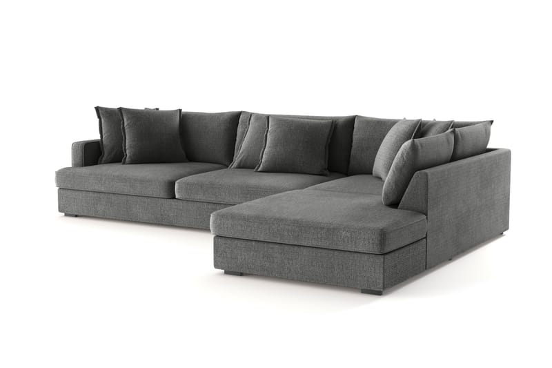 Rossita Lyx 4-sits Extra djup Soffa med Schäslong Höger - Grå Chenille - Möbler - Soffa - Divansoffa & schäslongsoffa - 4 sits soffa med divan