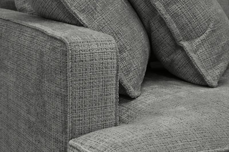 Rossita Lyx 4-sits Extra djup Soffa med Schäslong Höger - Grå Chenille - Möbler - Soffa - Divansoffa & schäslongsoffa - 4 sits soffa med divan