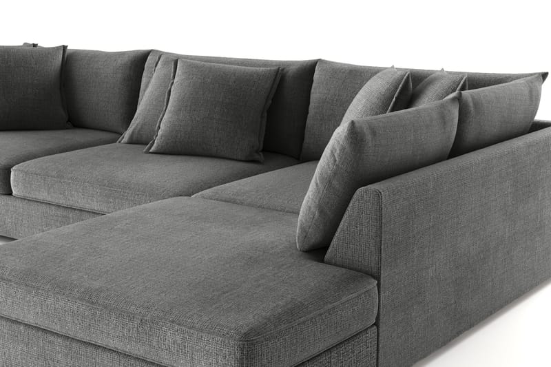 Rossita Lyx 4-sits Extra djup Soffa med Schäslong Höger - Grå Chenille - Möbler - Soffa - Divansoffa & schäslongsoffa - 4 sits soffa med divan
