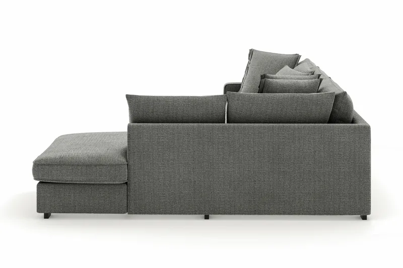 Rossita Lyx 4-sits Extra djup Soffa med Schäslong Höger - Grå Chenille - Möbler - Soffa - Divansoffa & schäslongsoffa - 4 sits soffa med divan
