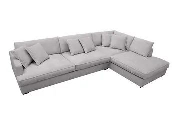 Rossita Lyx 4-sits Extra djup Soffa med Schäslong Höger - Gr å Chenille - Möbler - Soffa - Divansoffa & schäslongsoffa - 4 sits soffa med divan