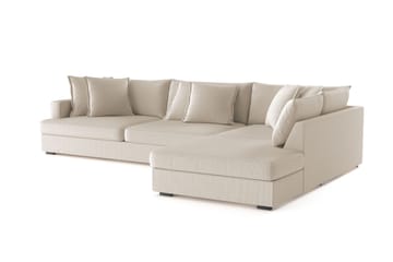 Rossita Lyx 4-sits Extra djup Soffa med Schäslong Höger - Grå Manchester - Möbler - Soffa - Divansoffa & schäslongsoffa - 4 sits soffa med divan