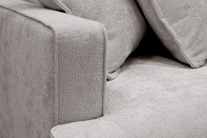 Rossita Lyx 4-sits Extra djup Soffa med Schäslong Höger - Grå/Brun Chenille - Möbler - Soffa - Divansoffa & schäslongsoffa - 4 sits soffa med divan