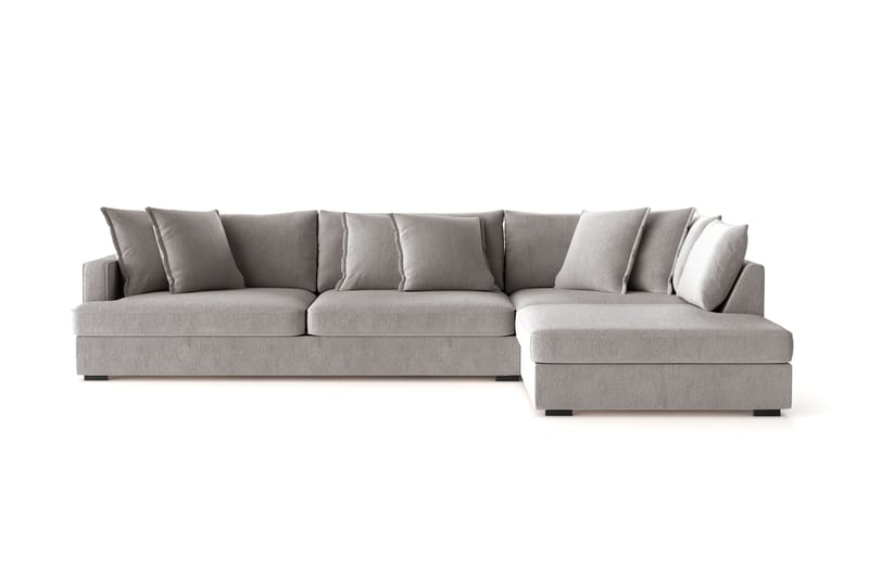 Rossita Lyx 4-sits Extra djup Soffa med Schäslong Höger - Grå/Brun Chenille - Möbler - Soffa - Divansoffa & schäslongsoffa - 4 sits soffa med divan