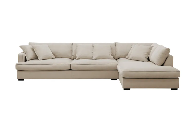 Rossita Lyx 4-sits Extra djup Soffa med Schäslong Höger - Greige Manchester - Möbler - Soffa - Divansoffa & schäslongsoffa - 4 sits soffa med divan