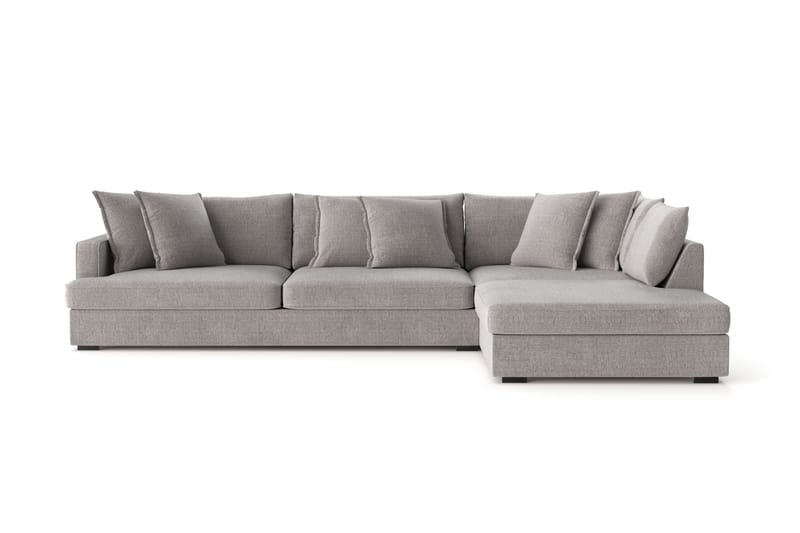 Rossita Lyx 4-sits Extra djup Soffa med Schäslong Höger - Ljusgrå Chenille - Möbler - Soffa - Divansoffa & schäslongsoffa - 4 sits soffa med divan
