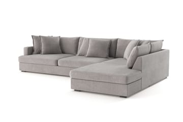 Rossita Lyx 4-sits Extra djup Soffa med Schäslong Höger - Ljusgrå Chenille - Möbler - Soffa - Divansoffa & schäslongsoffa - 4 sits soffa med divan