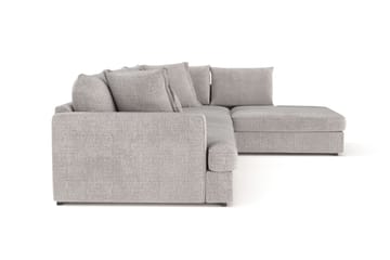 Rossita Lyx 4-sits Extra djup Soffa med Schäslong Höger - Ljusgrå Chenille - Möbler - Soffa - Divansoffa & schäslongsoffa - 4 sits soffa med divan