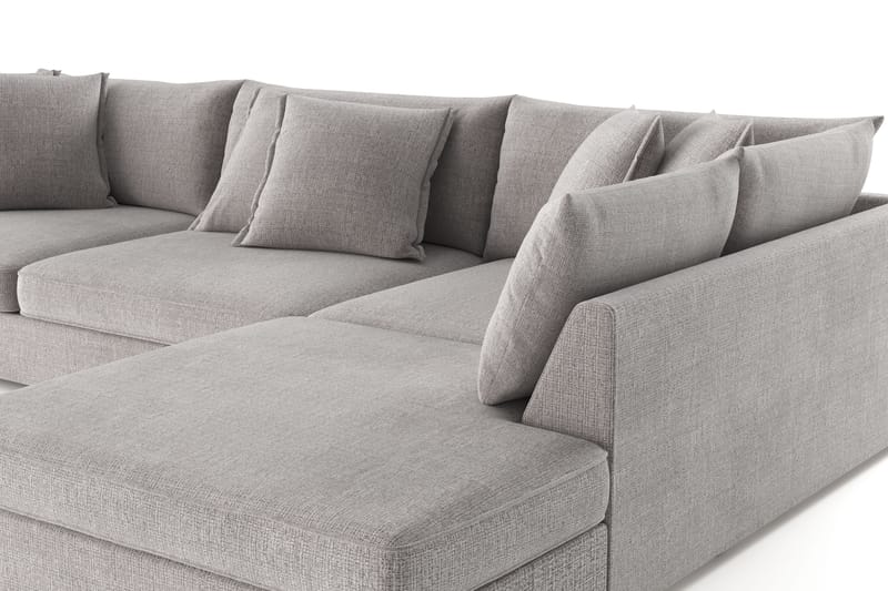 Rossita Lyx 4-sits Extra djup Soffa med Schäslong Höger - Ljusgrå Chenille - Möbler - Soffa - Divansoffa & schäslongsoffa - 4 sits soffa med divan