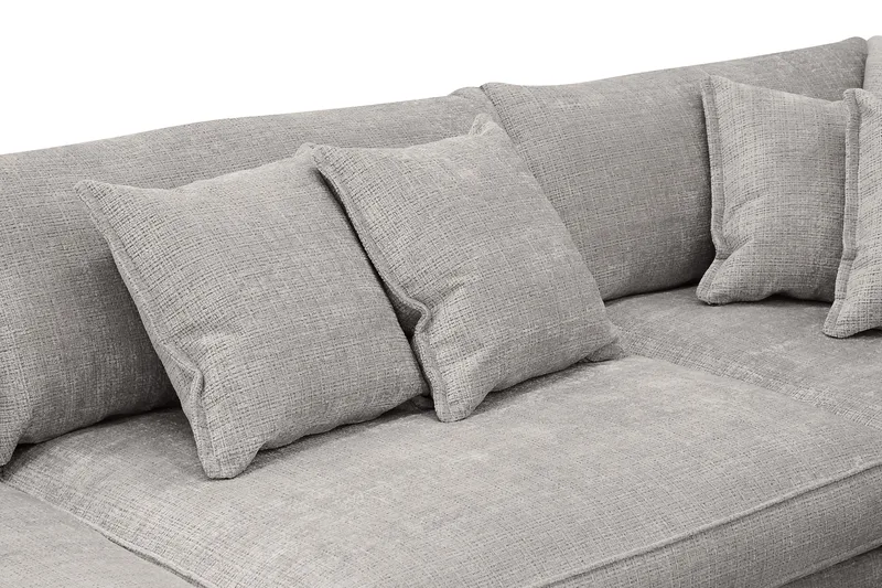 Rossita Lyx 4-sits Extra djup Soffa med Schäslong Höger - Ljusgrå Chenille - Möbler - Soffa - Divansoffa & schäslongsoffa - 4 sits soffa med divan