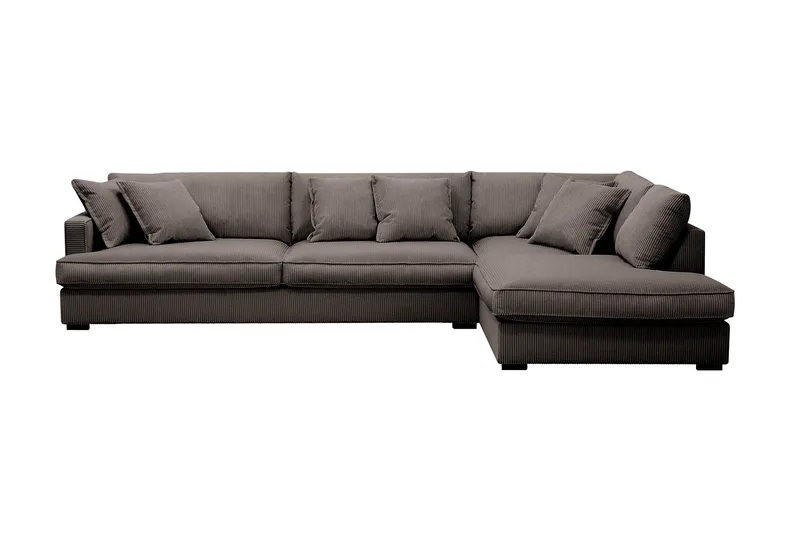Rossita Lyx 4-sits Extra djup Soffa med Schäslong Höger - Mörkgrå Manchester - Möbler - Soffa - Divansoffa & schäslongsoffa - 4 sits soffa med divan
