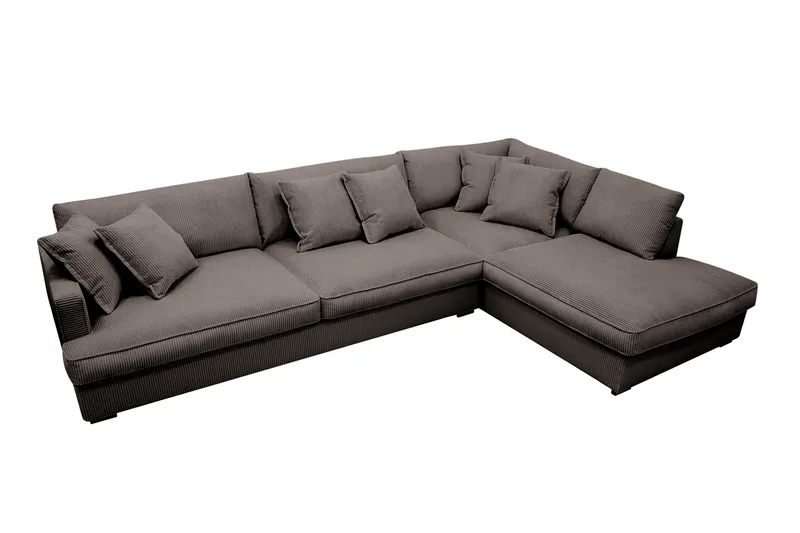 Rossita Lyx 4-sits Extra djup Soffa med Schäslong Höger - Mörkgrå Manchester - Möbler - Soffa - Divansoffa & schäslongsoffa - 4 sits soffa med divan