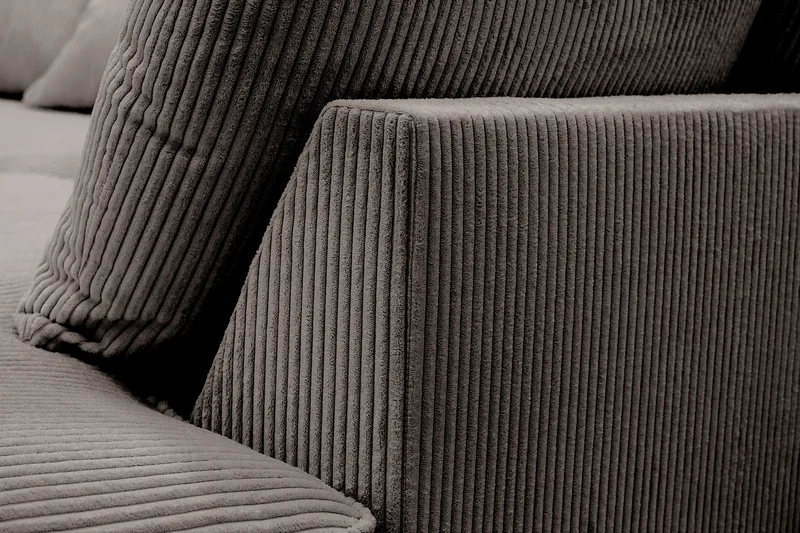 Rossita Lyx 4-sits Extra djup Soffa med Schäslong Höger - Mörkgrå Manchester - Möbler - Soffa - Divansoffa & schäslongsoffa - 4 sits soffa med divan