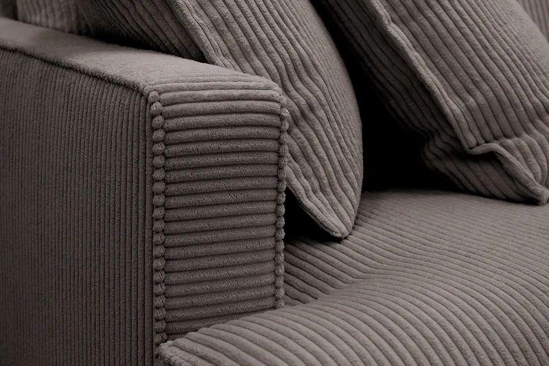 Rossita Lyx 4-sits Extra djup Soffa med Schäslong Höger - Mörkgrå Manchester - Möbler - Soffa - Divansoffa & schäslongsoffa - 4 sits soffa med divan