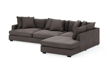 Rossita Lyx 4-sits Extra djup Soffa med Schäslong Höger - Mörkgrå Manchester - Möbler - Soffa - Divansoffa & schäslongsoffa - 4 sits soffa med divan