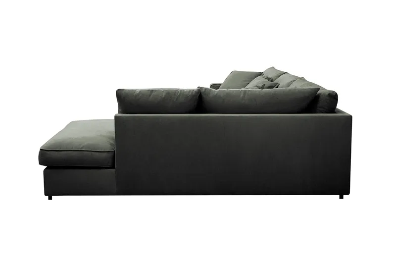 Rossita Lyx 4-sits Extra djup Soffa med Schäslong Höger - Mörkgrön Manchester - Möbler - Soffa - Divansoffa & schäslongsoffa - 4 sits soffa med divan