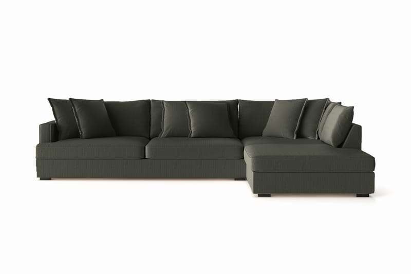 Rossita Lyx 4-sits Extra djup Soffa med Schäslong Höger - Mörkgrön Manchester - Möbler - Soffa - Divansoffa & schäslongsoffa - 4 sits soffa med divan
