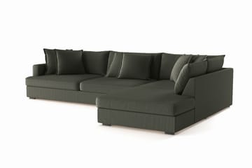 Rossita Lyx 4-sits Extra djup Soffa med Schäslong Höger - Mörkgrön Manchester - Möbler - Soffa - Divansoffa & schäslongsoffa - 4 sits soffa med divan