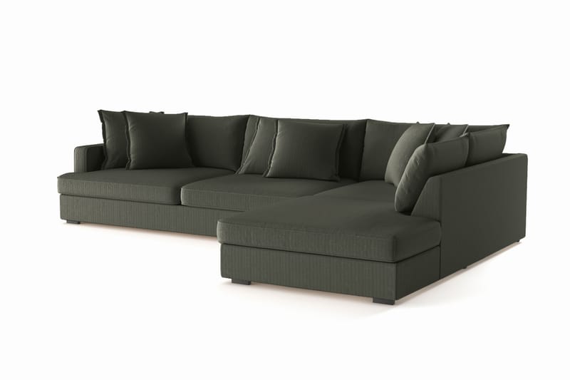 Rossita Lyx 4-sits Extra djup Soffa med Schäslong Höger - Mörkgrön Manchester - Möbler - Soffa - Divansoffa & schäslongsoffa - 4 sits soffa med divan