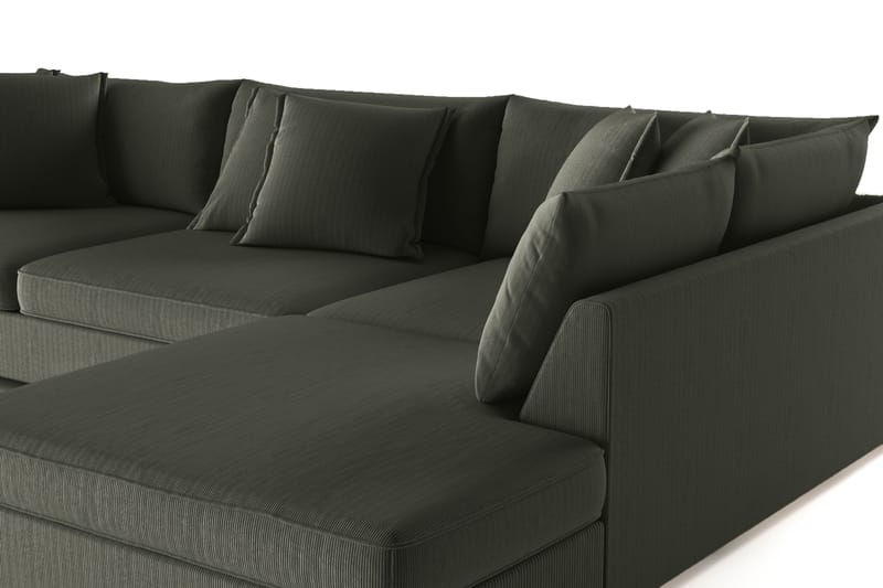Rossita Lyx 4-sits Extra djup Soffa med Schäslong Höger - Mörkgrön Manchester - Möbler - Soffa - Divansoffa & schäslongsoffa - 4 sits soffa med divan