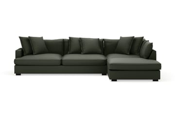 Rossita Lyx 4-sits Extra djup Soffa med Schäslong Höger - Mörkgrön Manchester - Möbler - Soffa - Divansoffa & schäslongsoffa - 4 sits soffa med divan
