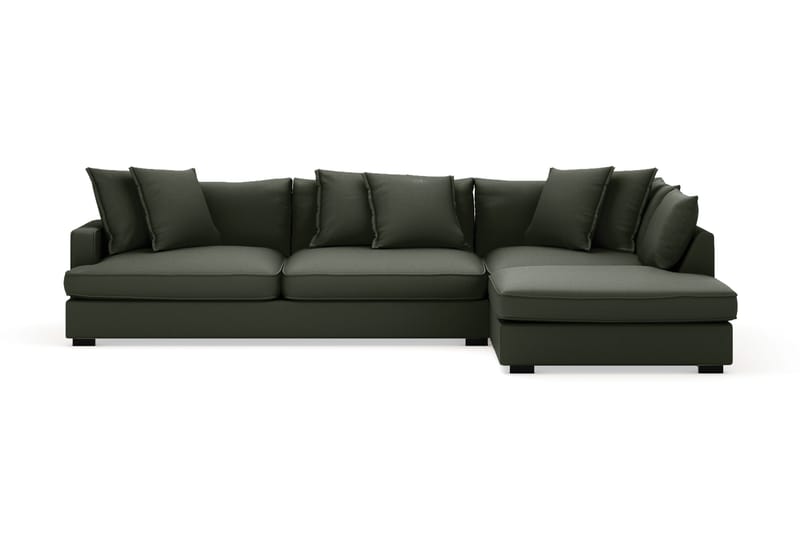 Rossita Lyx 4-sits Extra djup Soffa med Schäslong Höger - Mörkgrön Manchester - Möbler - Soffa - Divansoffa & schäslongsoffa - 4 sits soffa med divan
