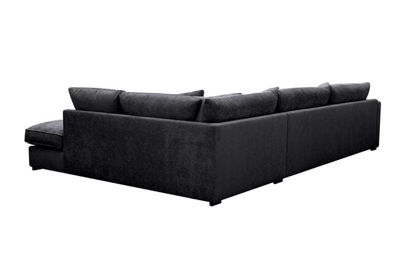 Rossita Lyx 4-sits Extra djup Soffa med Schäslong Höger - Svart Chenille - Möbler - Soffa - Divansoffa & schäslongsoffa - 4 sits soffa med divan