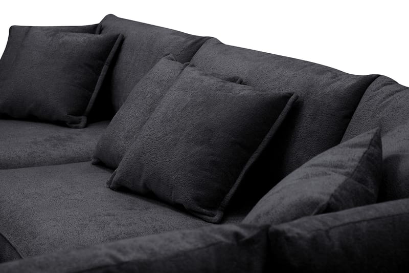 Rossita Lyx 4-sits Extra djup Soffa med Schäslong Höger - Svart Chenille - Möbler - Soffa - Divansoffa & schäslongsoffa - 4 sits soffa med divan