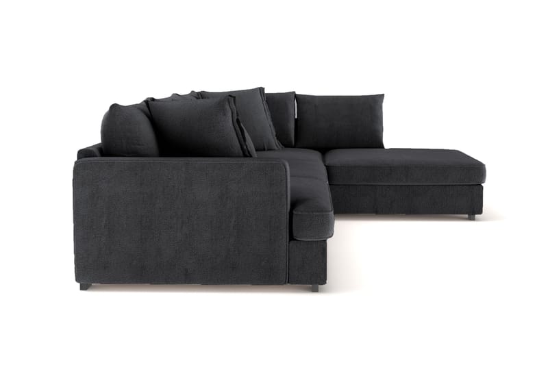 Rossita Lyx 4-sits Extra djup Soffa med Schäslong Höger - Svart Chenille - Möbler - Soffa - Divansoffa & schäslongsoffa - 4 sits soffa med divan