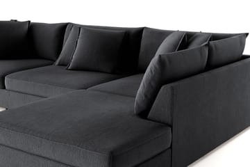 Rossita Lyx 4-sits Extra djup Soffa med Schäslong Höger - Svart Chenille - Möbler - Soffa - Divansoffa & schäslongsoffa - 4 sits soffa med divan
