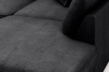 Rossita Lyx 4-sits Extra djup Soffa med Schäslong Höger - Svart Chenille - Möbler - Soffa - Divansoffa & schäslongsoffa - 4 sits soffa med divan
