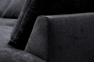 Rossita Lyx 4-sits Extra djup Soffa med Schäslong Höger - Svart Chenille - Möbler - Soffa - Divansoffa & schäslongsoffa - 4 sits soffa med divan