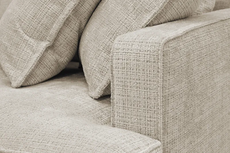 Rossita Lyx 4-sits Extra djup Soffa med Schäslong Vänster - Beige Chenille - Möbler - Soffa - Divansoffa & schäslongsoffa - 4 sits soffa med divan