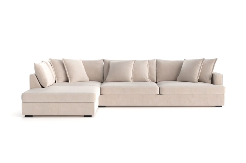 Rossita Lyx 4-sits Extra djup Soffa med Schäslong Vänster - Beige Chenille - Möbler - Soffa - Divansoffa & schäslongsoffa - 4 sits soffa med divan