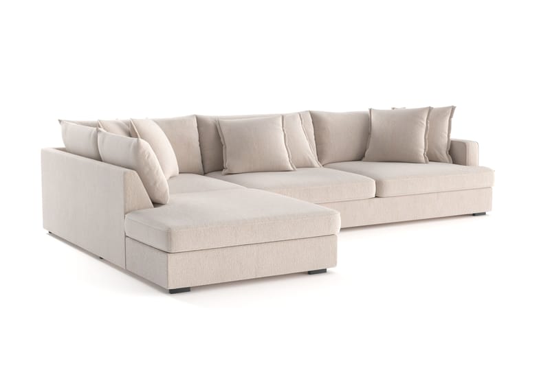 Rossita Lyx 4-sits Extra djup Soffa med Schäslong Vänster - Beige Chenille - Möbler - Soffa - Divansoffa & schäslongsoffa - 4 sits soffa med divan