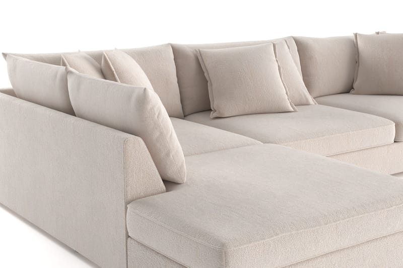 Rossita Lyx 4-sits Extra djup Soffa med Schäslong Vänster - Beige Chenille - Möbler - Soffa - Divansoffa & schäslongsoffa - 4 sits soffa med divan
