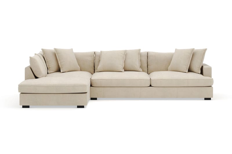 Rossita Lyx 4-sits Extra djup Soffa med Schäslong Vänster, Beige Chenille