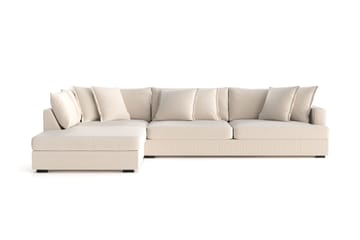 Rossita Lyx 4-sits Extra djup Soffa med Schäslong Vänster - Beige Manchester - Möbler - Soffa - Divansoffa & schäslongsoffa - 4 sits soffa med divan