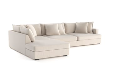 Rossita Lyx 4-sits Extra djup Soffa med Schäslong Vänster - Beige Manchester - Möbler - Soffa - Divansoffa & schäslongsoffa - 4 sits soffa med divan