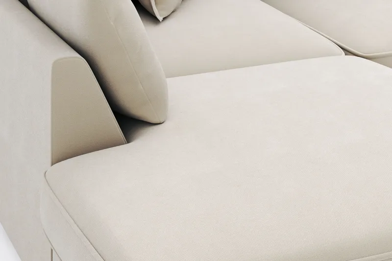 Rossita Lyx 4-sits Extra djup Soffa med Schäslong Vänster - Beige Tyg - Möbler - Soffa - Divansoffa & schäslongsoffa - 4 sits soffa med divan