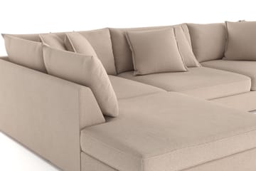Rossita Lyx 4-sits Extra djup Soffa med Schäslong Vänster - Beige Tyg - Möbler - Soffa - Divansoffa & schäslongsoffa - 4 sits soffa med divan