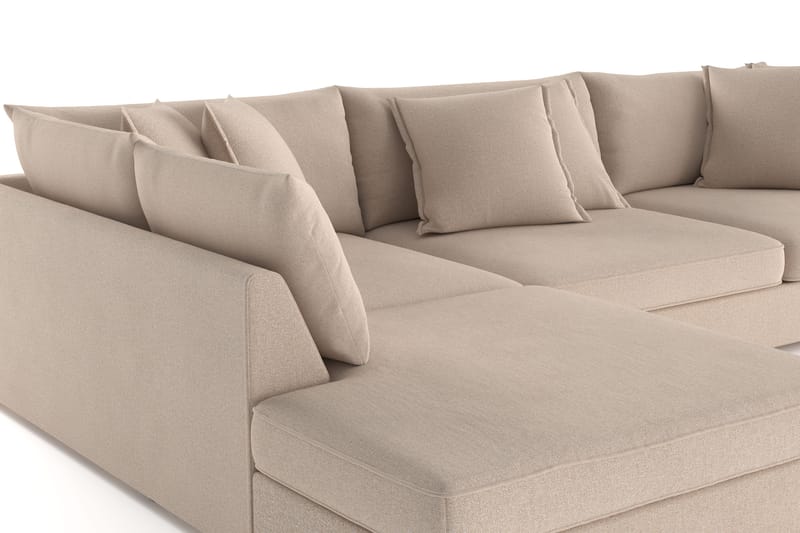 Rossita Lyx 4-sits Extra djup Soffa med Schäslong Vänster - Beige Tyg - Möbler - Soffa - Divansoffa & schäslongsoffa - 4 sits soffa med divan